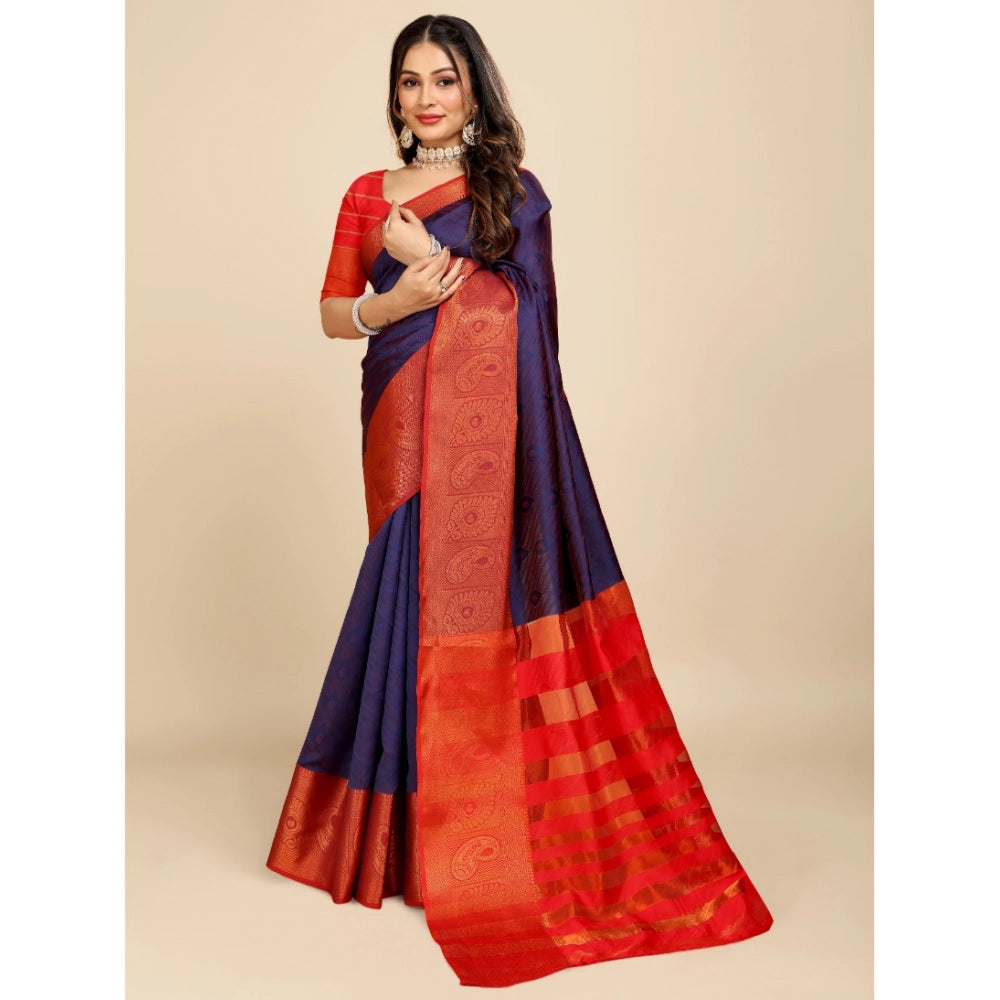 Ranili Organza Woven Saree With Unstitched Blouse