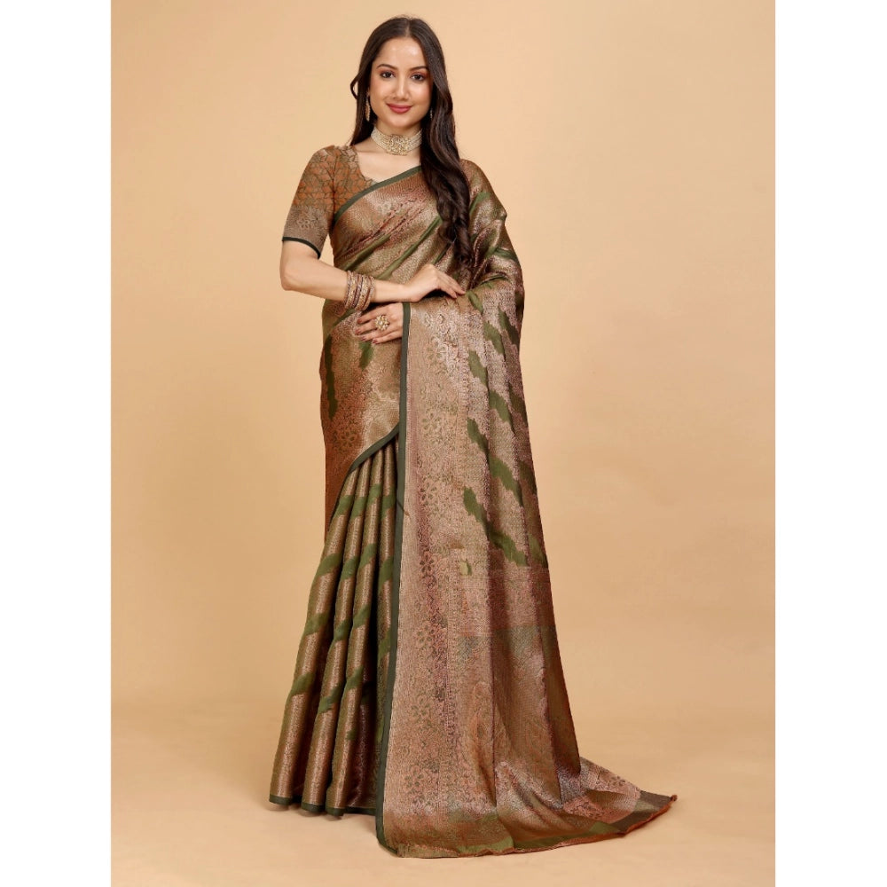 Ranili Organza Woven Saree With Unstitched Blouse