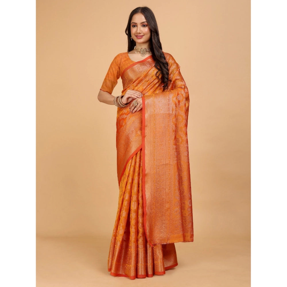Ranili Organza Woven Saree With Unstitched Blouse