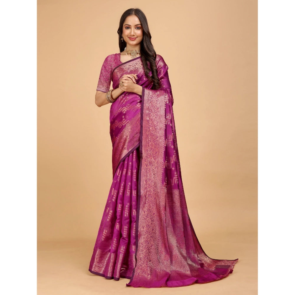 Ranili Organza Woven Saree With Unstitched Blouse