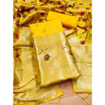 Ranili Banarasi Silk Printed Unstitched Salwar Suit Material With Dupatta