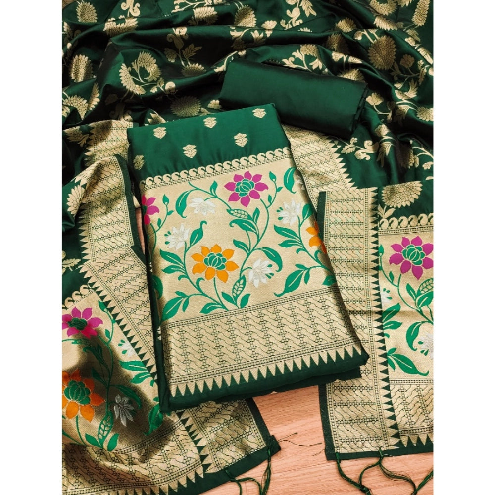 Ranili Banarasi Silk Printed Unstitched Salwar Suit Material With Dupatta