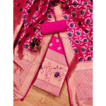 Ranili Banarasi Silk Printed Unstitched Salwar Suit Material With Dupatta