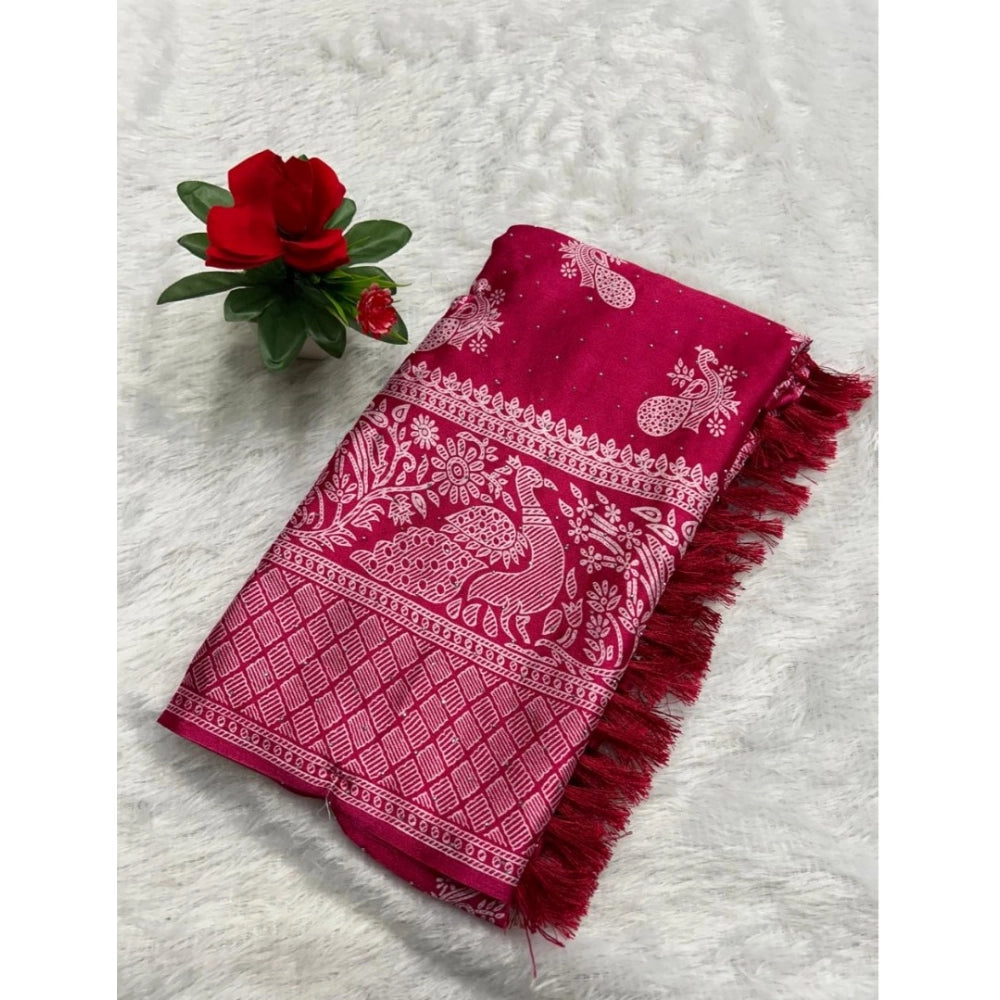 Ranili Chiffon Printed Saree With Unstitched Blouse