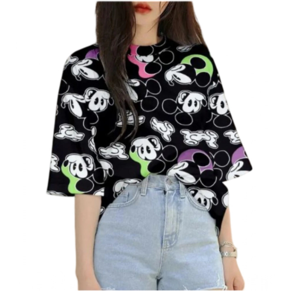 Ranili Lycra Printed Round Neck Short Sleeve T-shirt