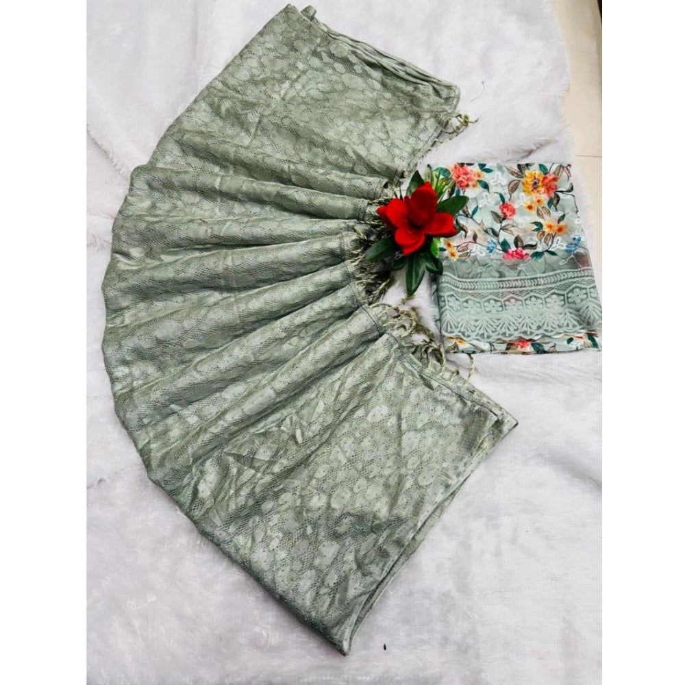 Ranili Georgette Embellished Saree With Unstitched Blouse