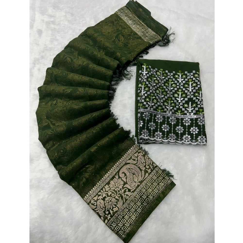 Ranili Georgette Printed Saree With Unstitched Blouse