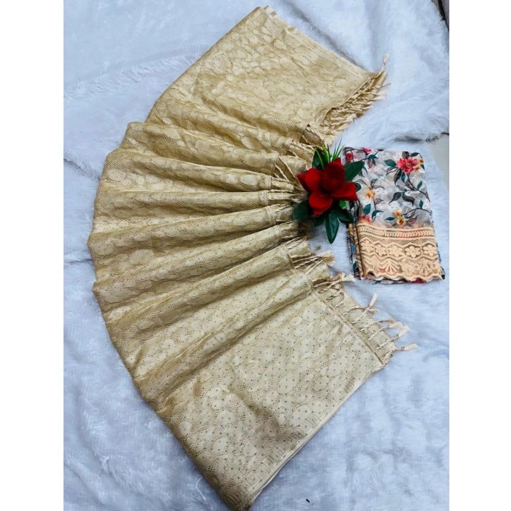 Ranili Georgette Embellished Saree With Unstitched Blouse