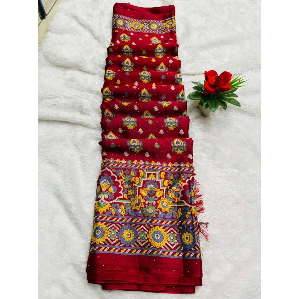 Ranili Chiffon Printed Saree With Unstitched Blouse