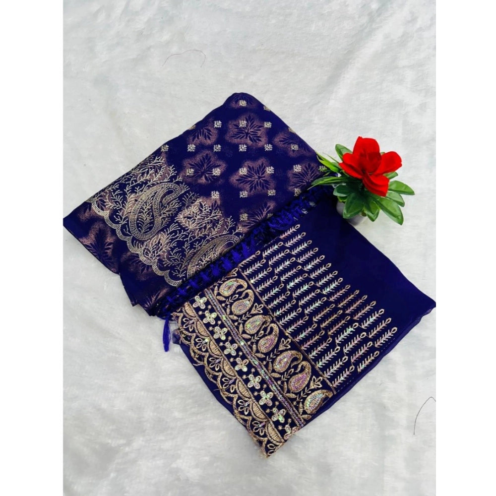 Ranili Georgette Printed Saree With Unstitched Blouse