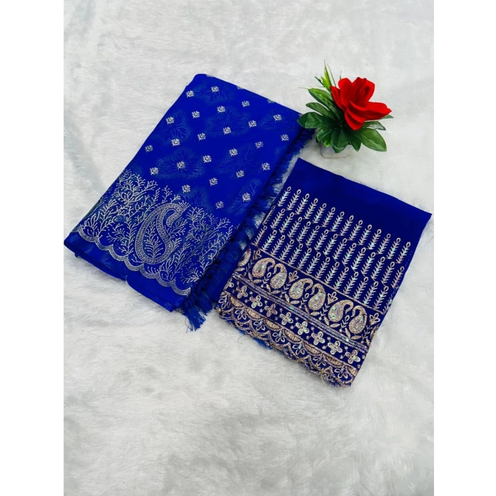 Ranili Georgette Printed Saree With Unstitched Blouse