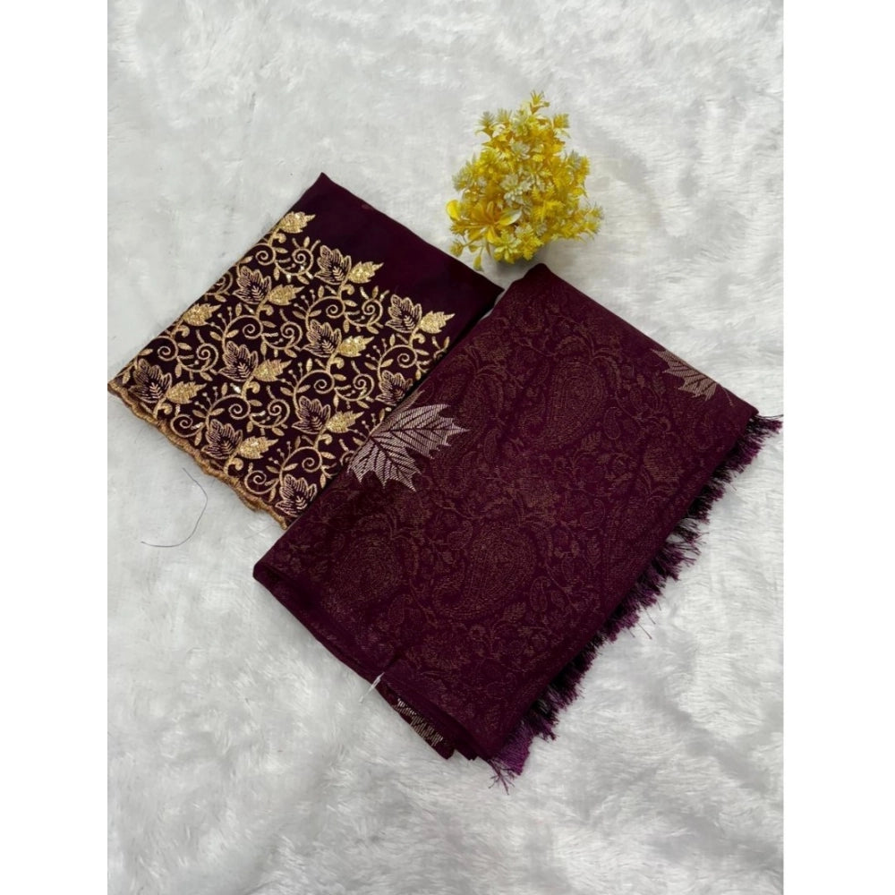 Ranili Georgette Printed Saree With Unstitched Blouse