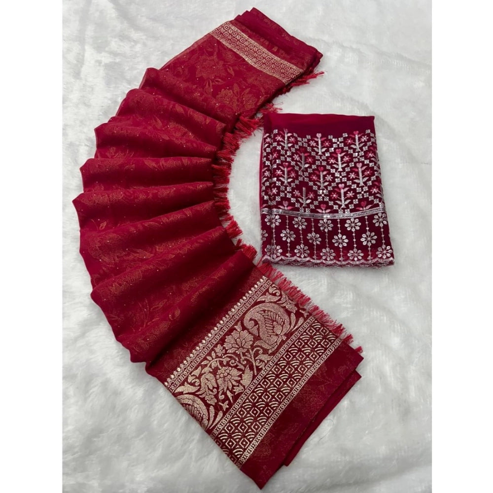 Ranili Georgette Printed Saree With Unstitched Blouse