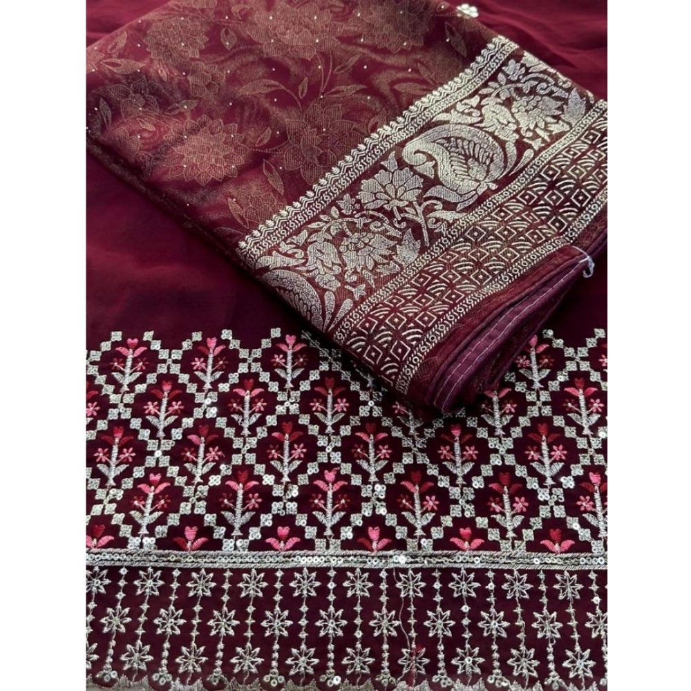 Ranili Georgette Printed Saree With Unstitched Blouse