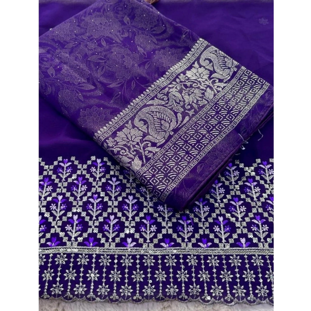 Ranili Georgette Printed Saree With Unstitched Blouse