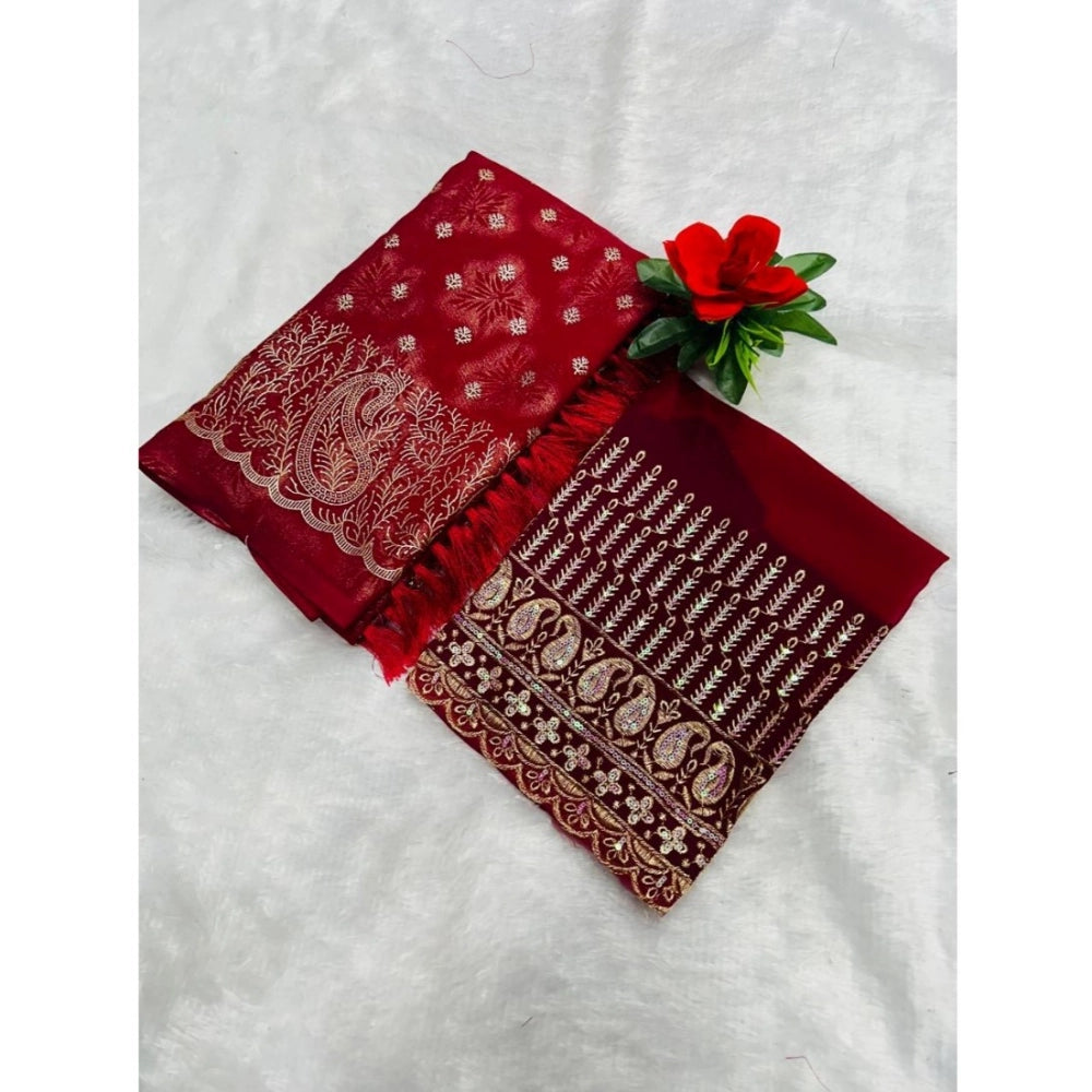 Ranili Georgette Printed Saree With Unstitched Blouse