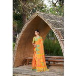 Ranili Crepe Printed Saree With Unstitched Blouse