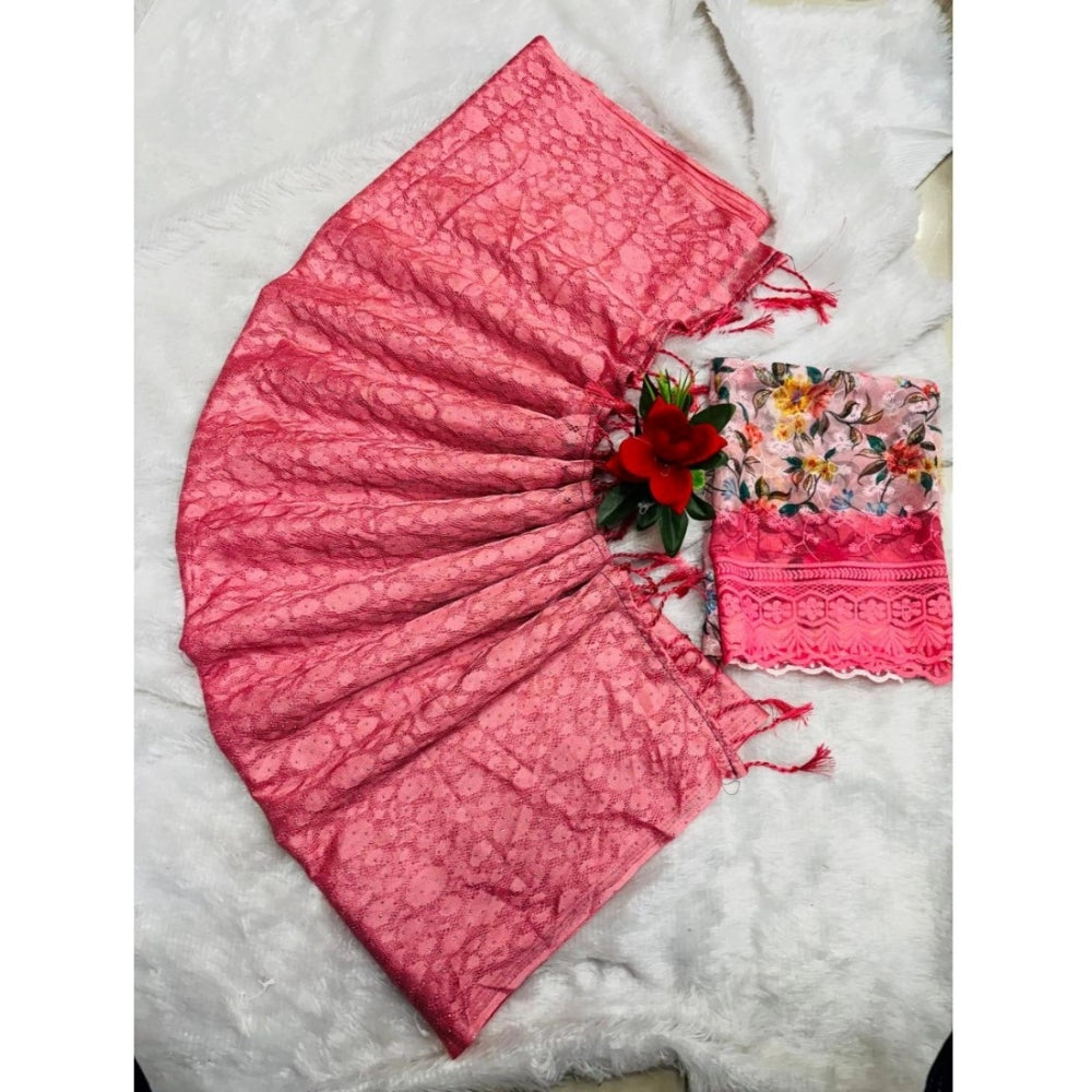 Ranili Georgette Embellished Saree With Unstitched Blouse