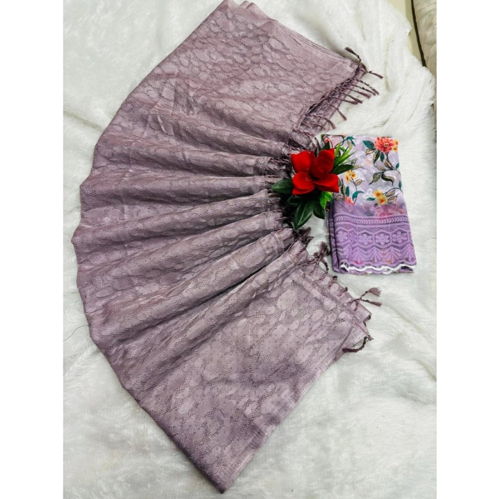 Ranili Georgette Embellished Saree With Unstitched Blouse