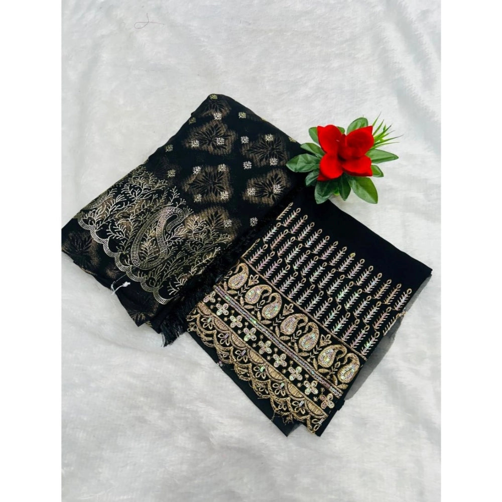 Ranili Georgette Printed Saree With Unstitched Blouse