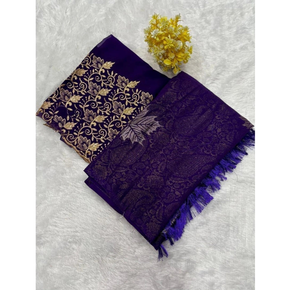 Ranili Georgette Printed Saree With Unstitched Blouse