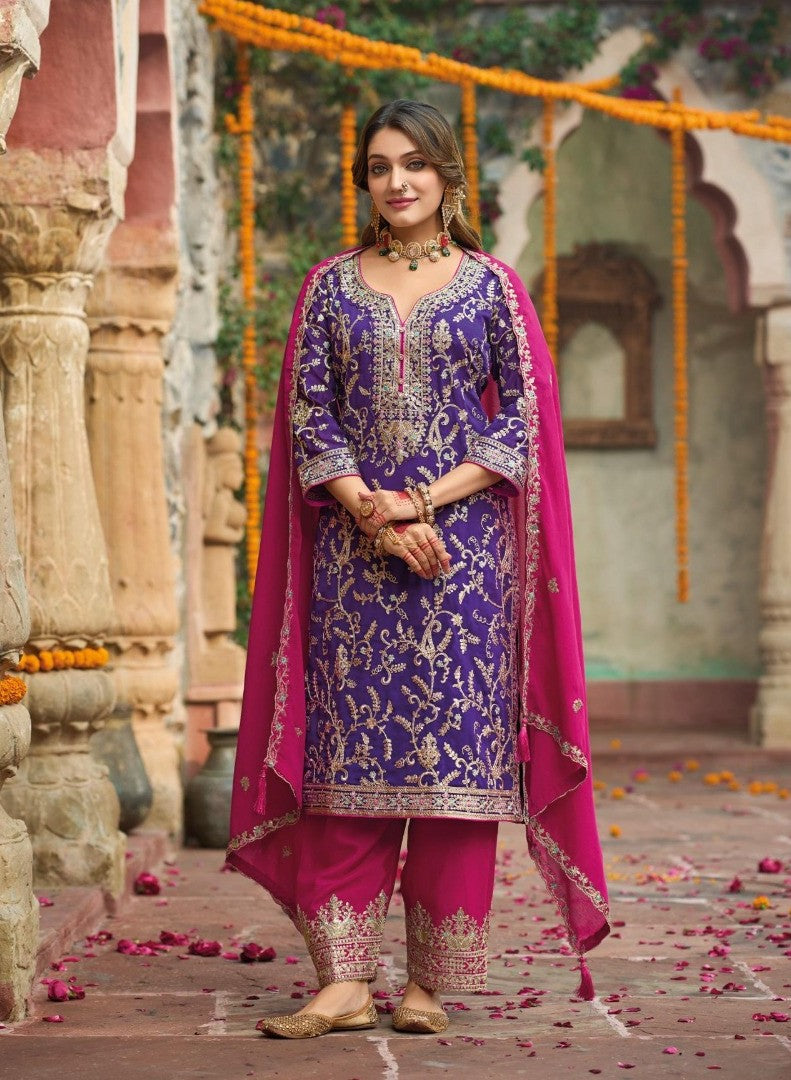 Ranili Heavy Chinon Embroidered Fully Stitched Salwar Suit