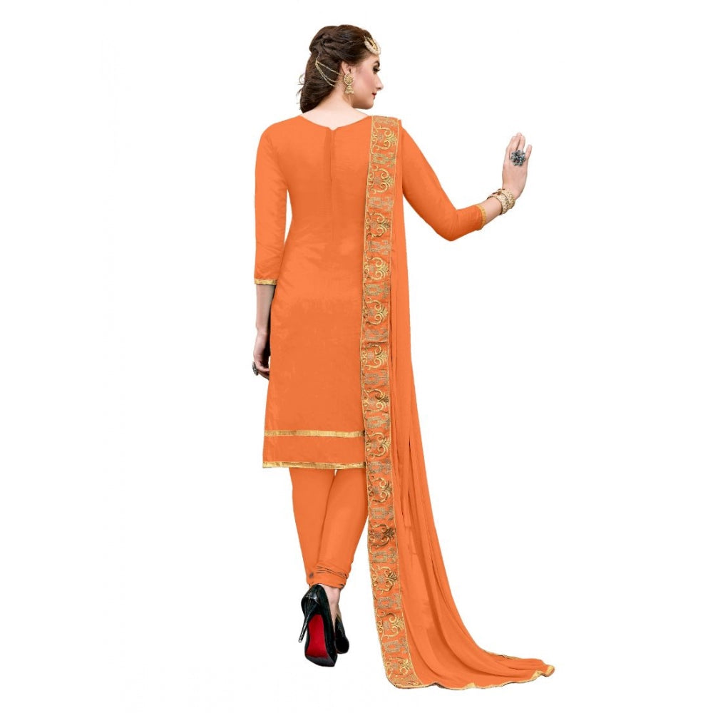 Ranili Chanderi Cotton Unstitched Salwar-suit Material With Dupatta