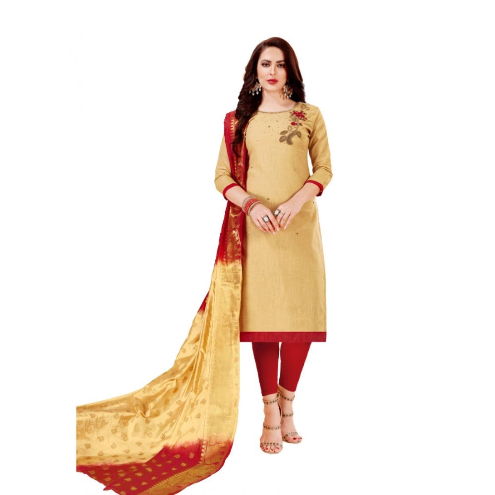 Ranili Slub Cotton Unstitched Salwar-suit Material With Dupatta