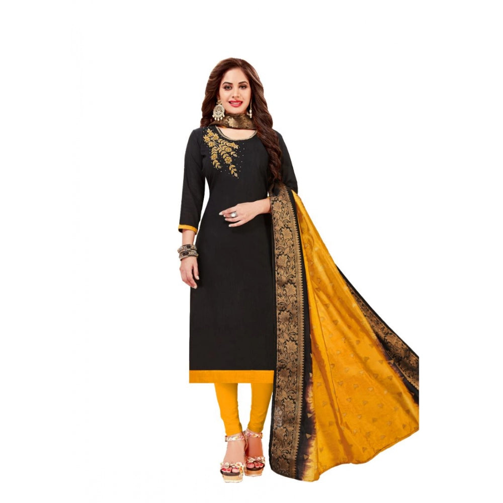 Ranili Slub Cotton Unstitched Salwar-suit Material With Dupatta