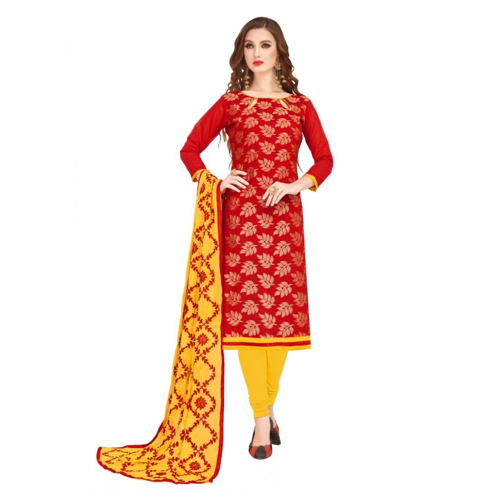 Ranili Banarasi Jacquard Unstitched Salwar-suit Material With Dupatta