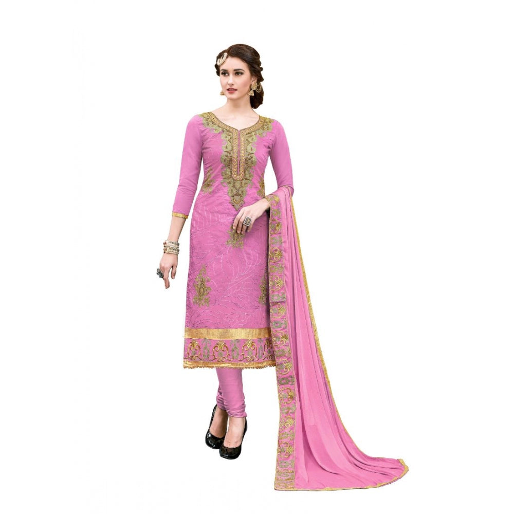 Ranili Chanderi Cotton Unstitched Salwar-suit Material With Dupatta