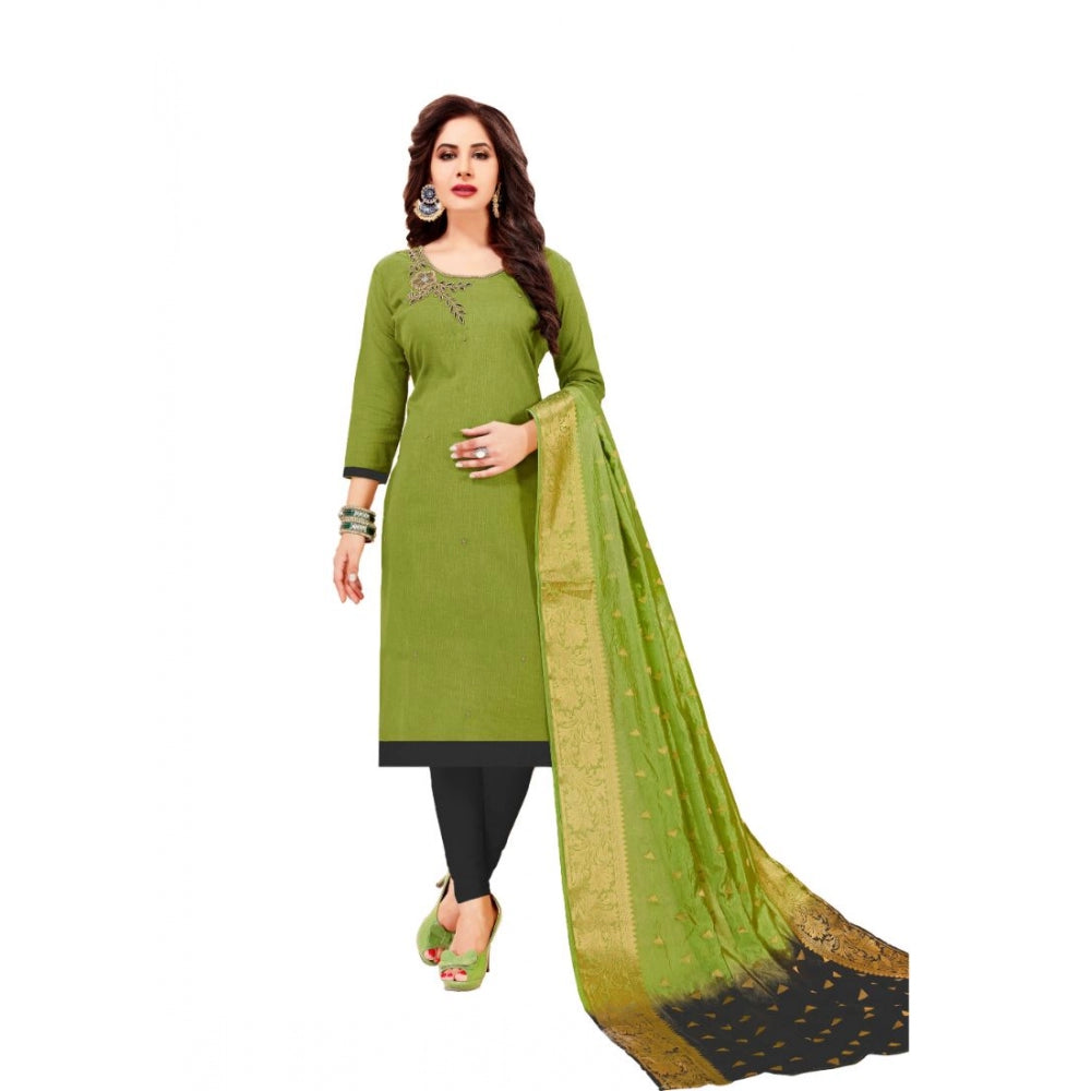 Ranili Slub Cotton Unstitched Salwar-suit Material With Dupatta