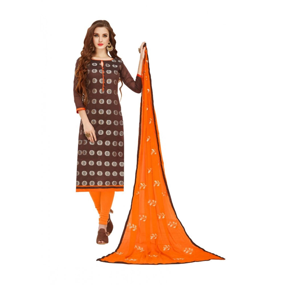 Ranili Banarasi Jacquard Unstitched Salwar-suit Material With Dupatta