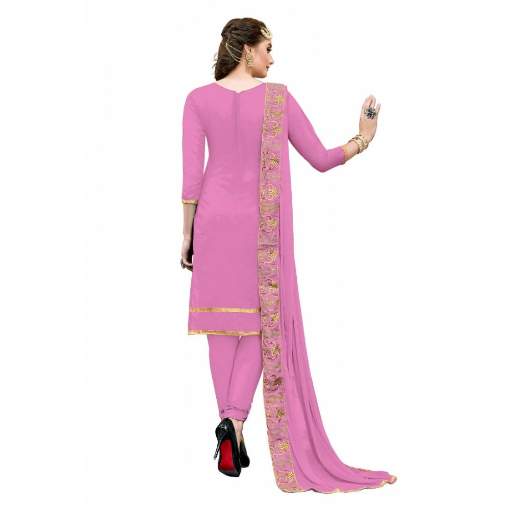 Ranili Chanderi Cotton Unstitched Salwar-suit Material With Dupatta