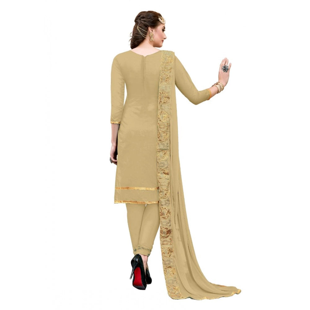 Ranili Chanderi Cotton Unstitched Salwar-suit Material With Dupatta