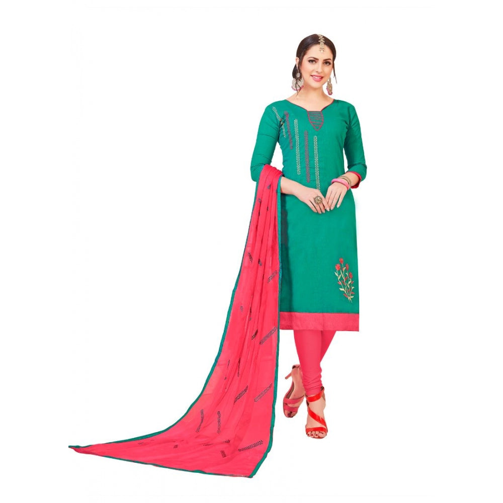 Ranili Slub Cotton Unstitched Salwar-suit Material With Dupatta