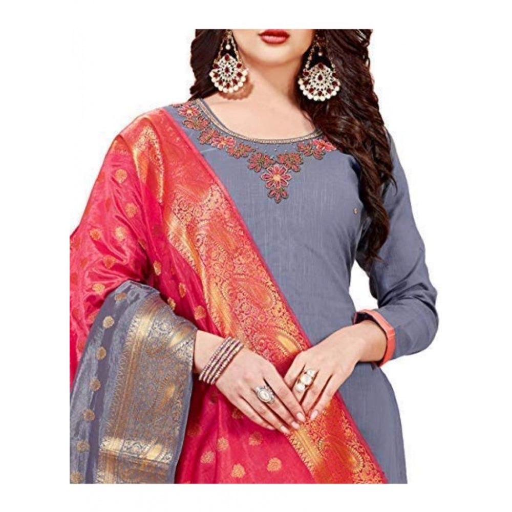 Ranili Slub Cotton Unstitched Salwar-suit Material With Dupatta