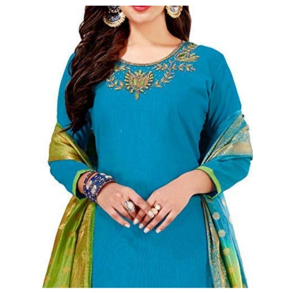 Ranili Slub Cotton Unstitched Salwar-suit Material With Dupatta