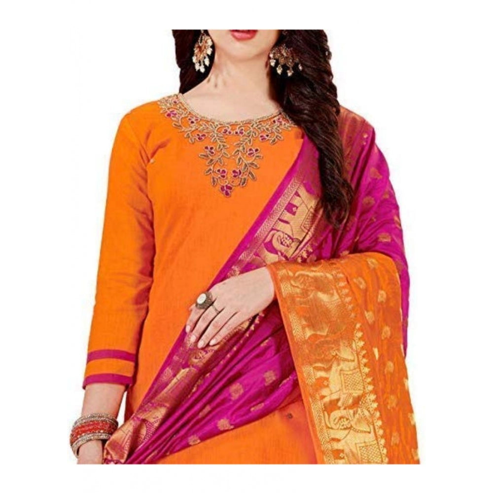 Ranili Slub Cotton Unstitched Salwar-suit Material With Dupatta