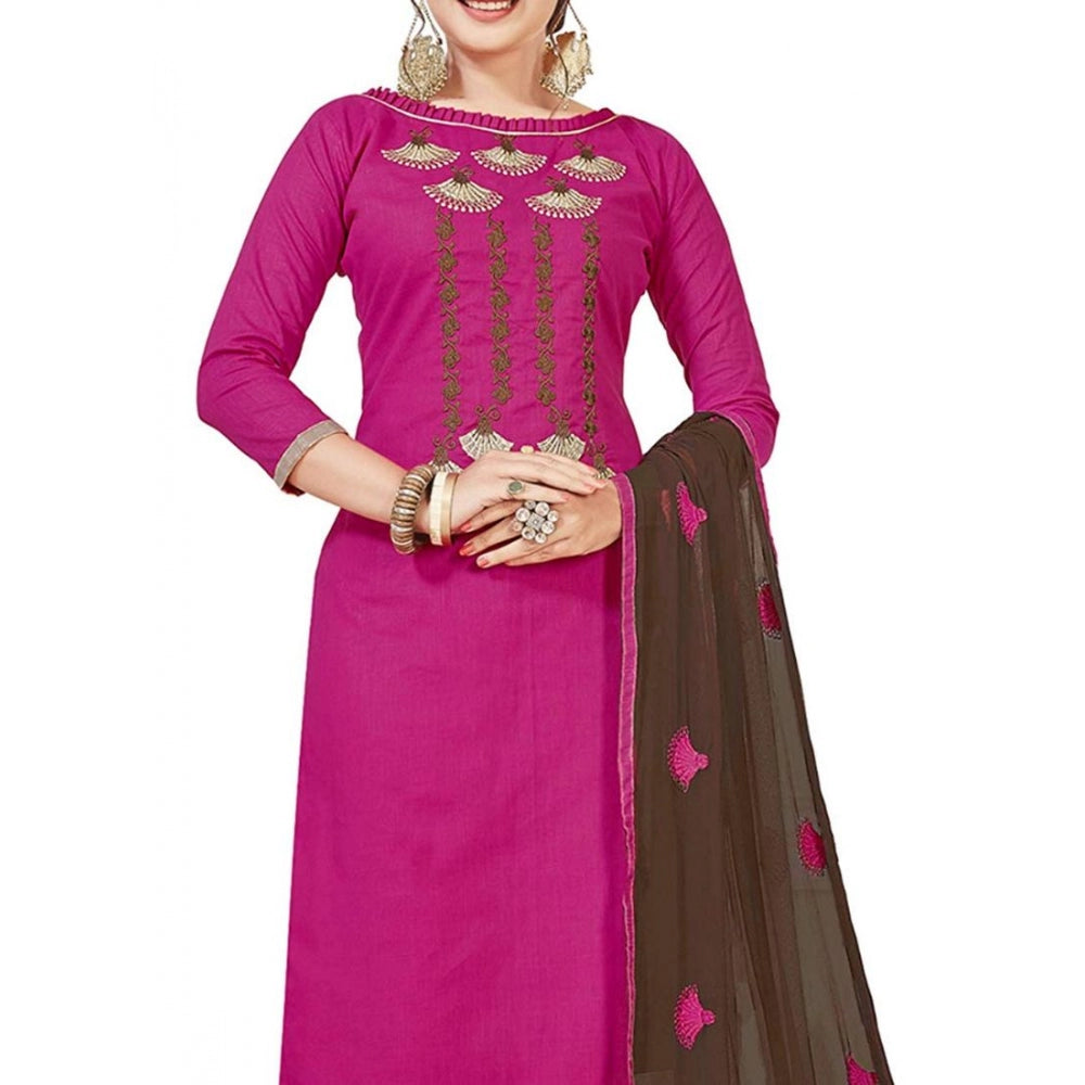 Ranili Slub Cotton Unstitched Salwar-suit Material With Dupatta