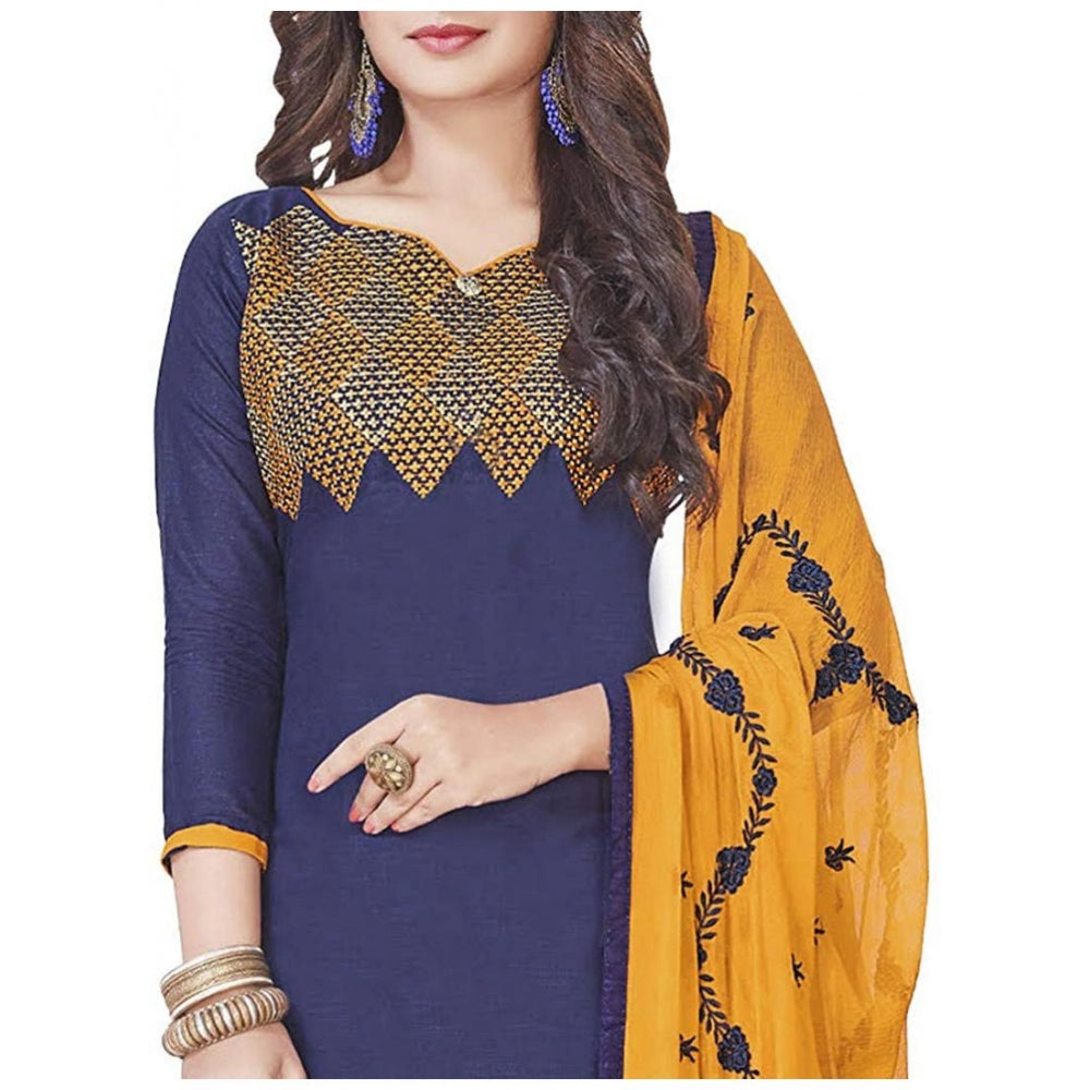 Ranili Slub Cotton Unstitched Salwar-suit Material With Dupatta