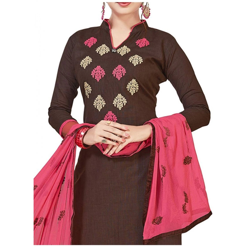 Ranili Slub Cotton Unstitched Salwar-suit Material With Dupatta