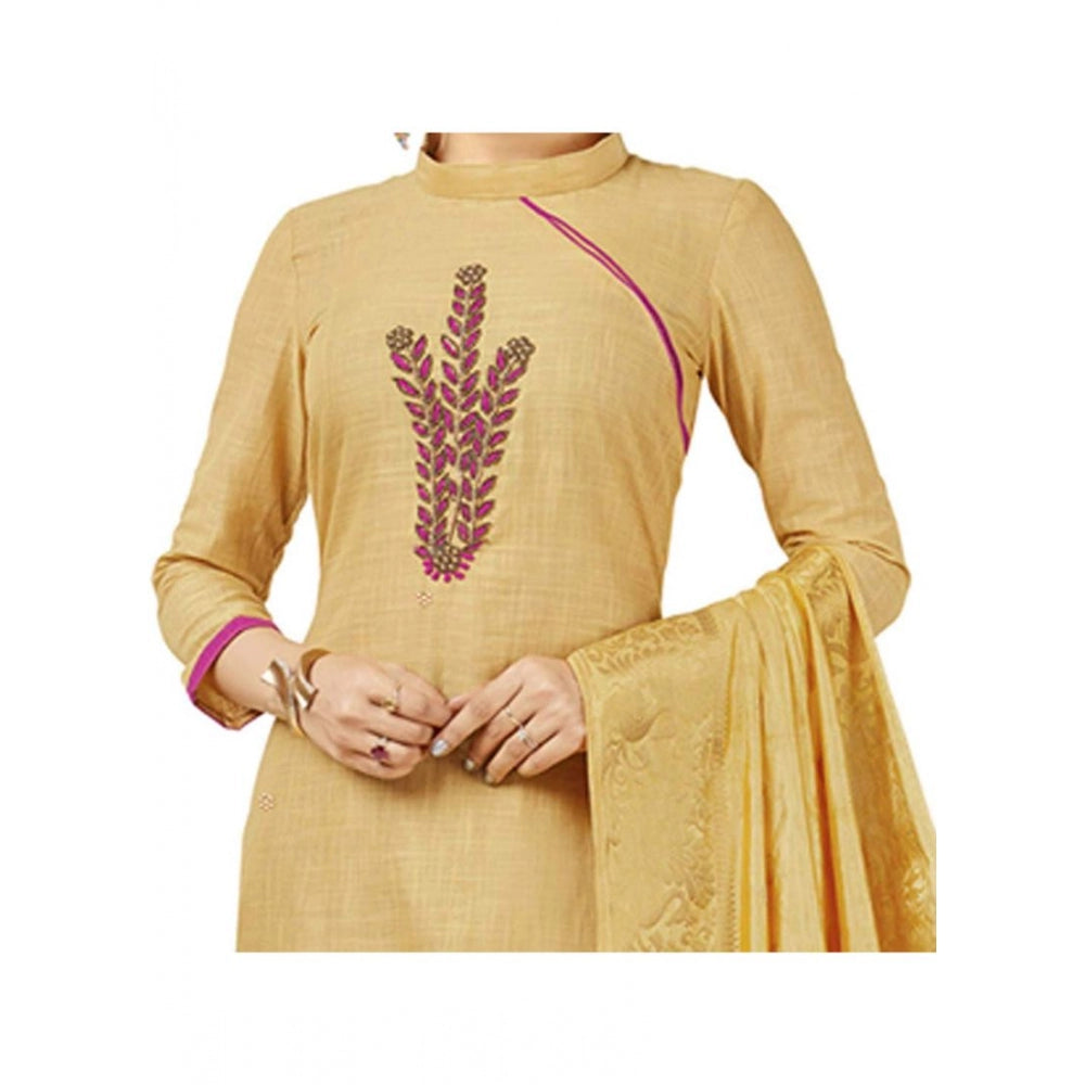Ranili South Slub Cotton Unstitched Salwar-suit Material With Dupatta