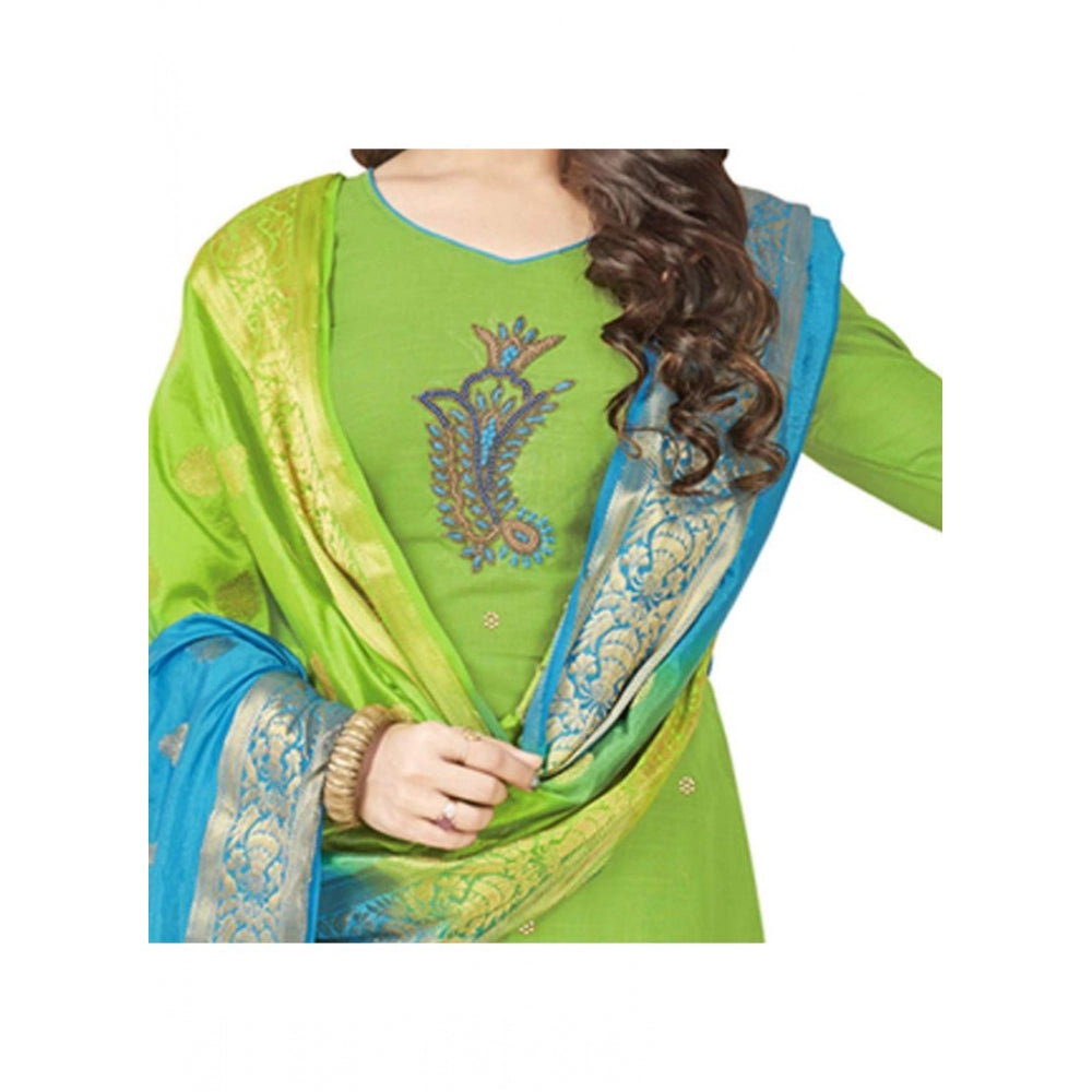 Ranili South Slub Cotton Unstitched Salwar-suit Material With Dupatta