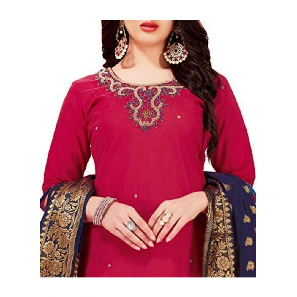 Ranili Slub Cotton Unstitched Salwar-suit Material With Dupatta