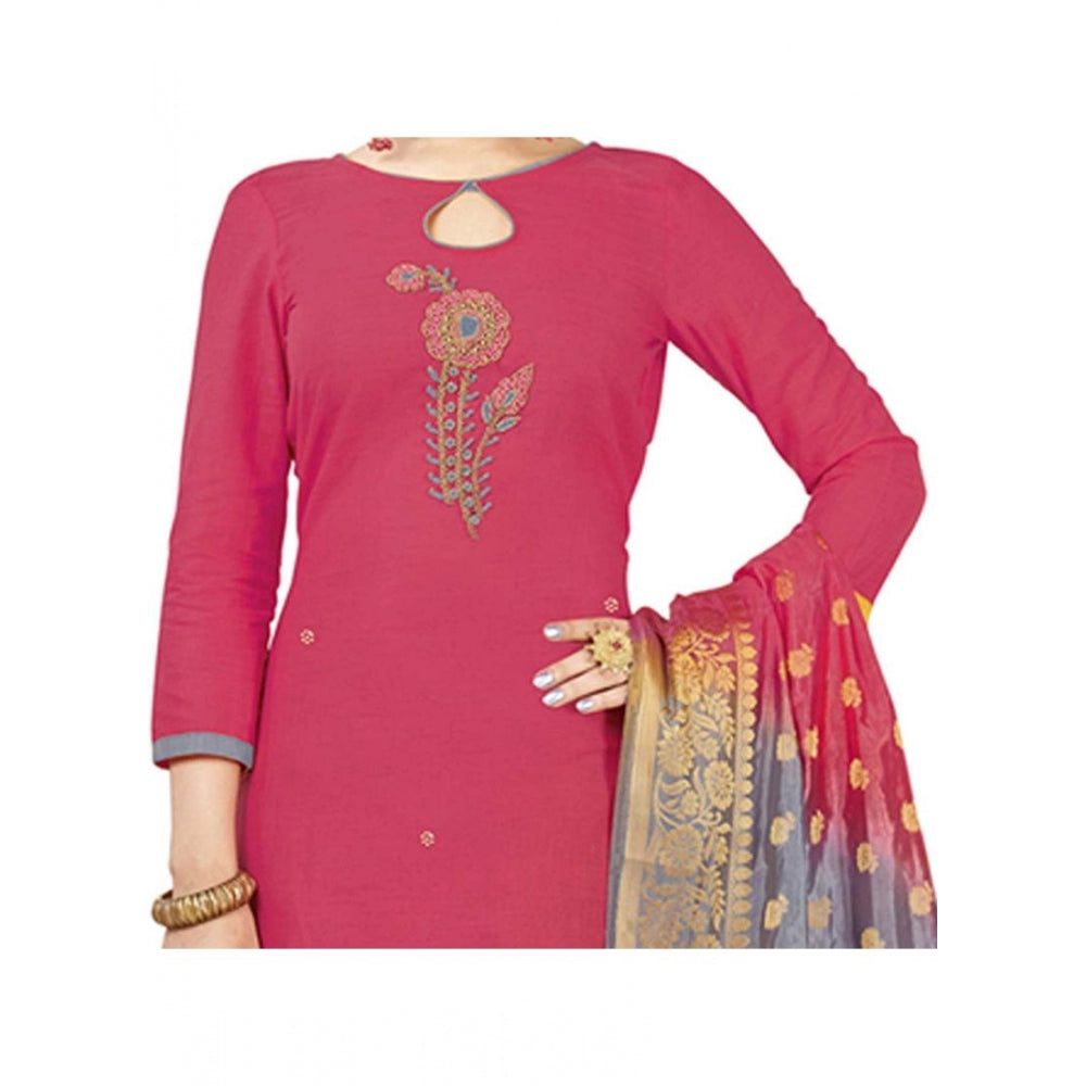 Ranili South Slub Cotton Unstitched Salwar-suit Material With Dupatta