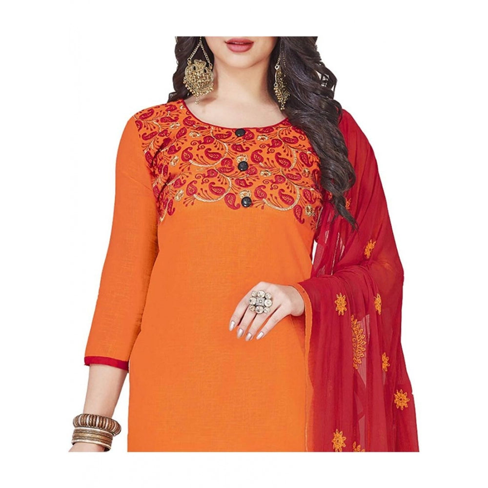 Ranili Slub Cotton Unstitched Salwar-suit Material With Dupatta