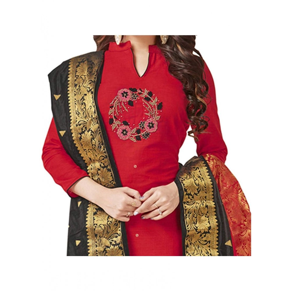 Ranili South Slub Cotton Unstitched Salwar-suit Material With Dupatta