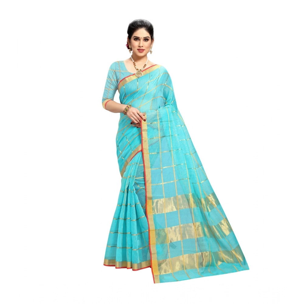 Ranili Kota Doria Cotton Saree With Blouse