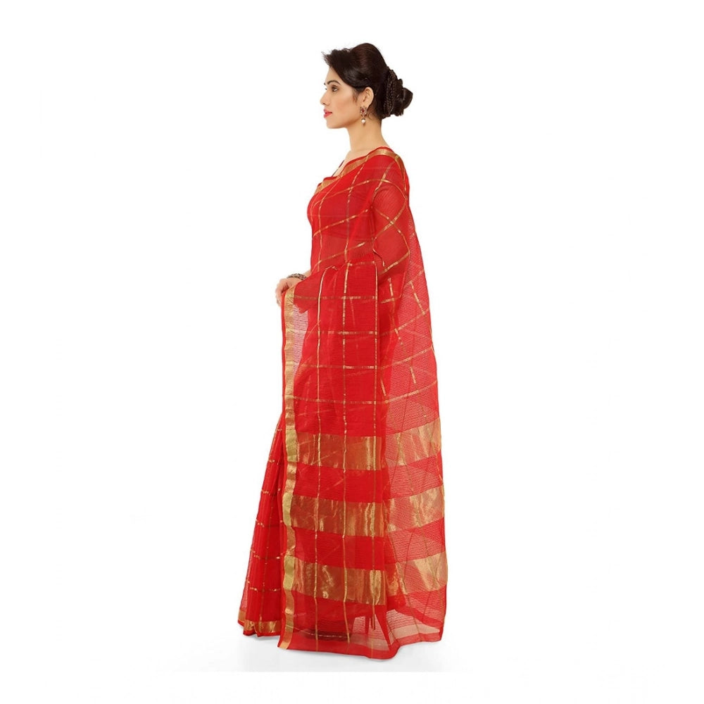 Ranili Kota Doria Cotton Saree With Blouse